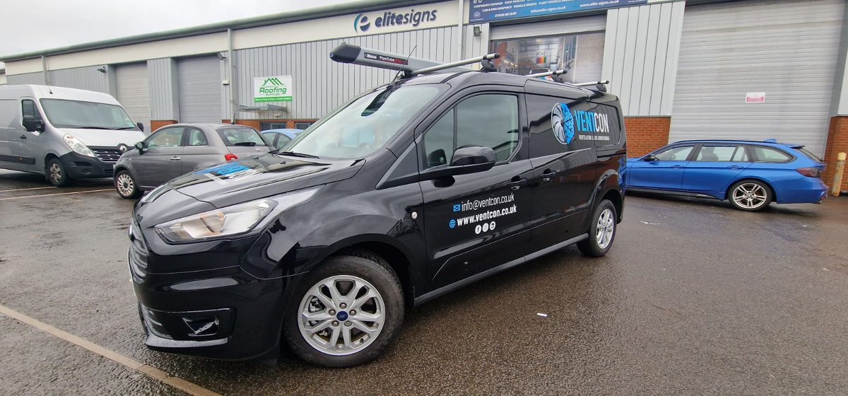 EliteSigns's tweet photo. From design to reality for #ventcon's new #fordconnect van with colour matched printed #vehiclebranding for a clean &amp; professional look. 

@BSGAUK 
@Metamarkuk 
@printMAXuk https://t.co/NSFP4kP5D4
