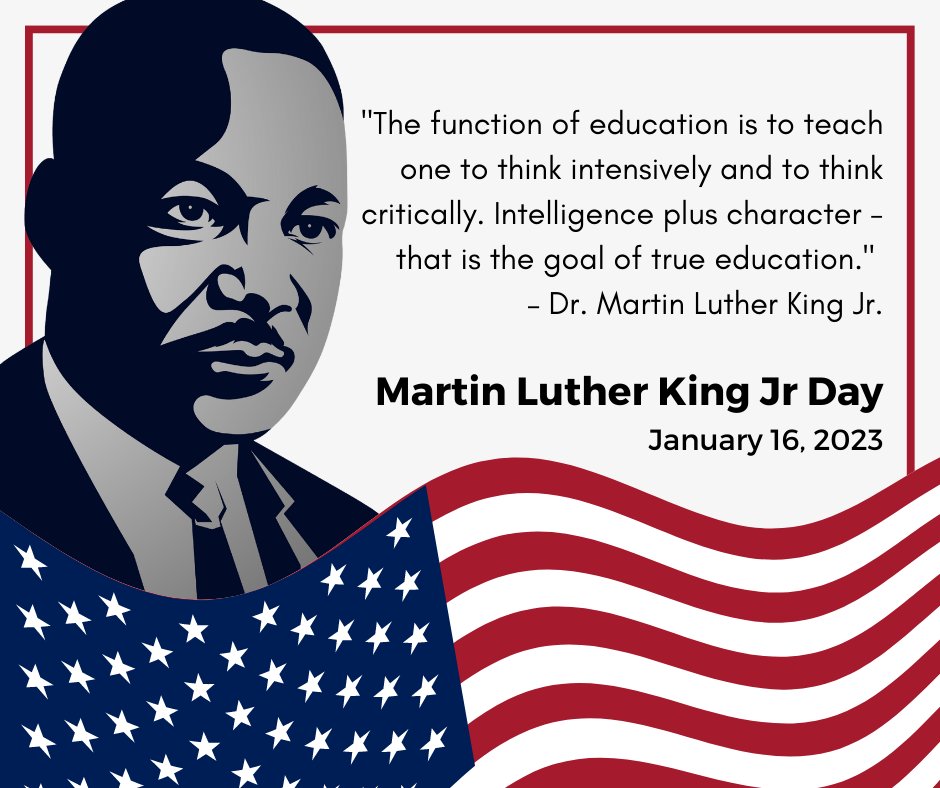 Today, we hope you take a moment to honor the life and legacy of Dr. Martin Luther King, Jr. There is no school today, but we will see our students and staff back in class tomorrow, Tuesday, Jan. 17!