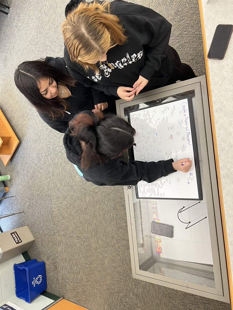 MrsKellyNHS's tweet photo. The Magnetic Poetry board is a huge hit in the library! @NeptuneSchools https://t.co/2Q2jp0baaJ