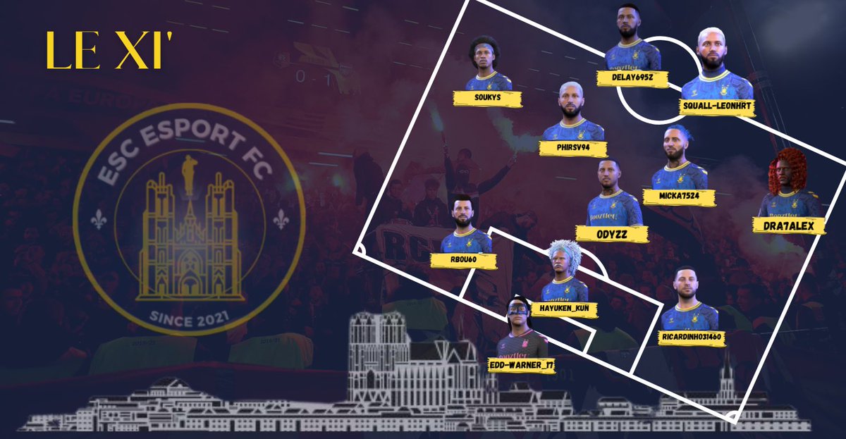 🫡 Voici nos 11 soldats pour cette soirée <a href="/eSportFA_FR/">ESPORT FOR ASSOCIATIONS</a> et <a href="/VPGFrance_/">VPG France</a> ! 

👊Un seul objectif, confirmer notre début de saison. 

𝑳'𝑬𝑺𝑪 𝒑𝒂𝒔 𝒅𝒆 𝒔𝒕𝒂𝒓𝒔, 𝒒𝒖𝒆 𝒅𝒆𝒔 𝒔𝒐𝒍𝒅𝒂𝒕𝒔.