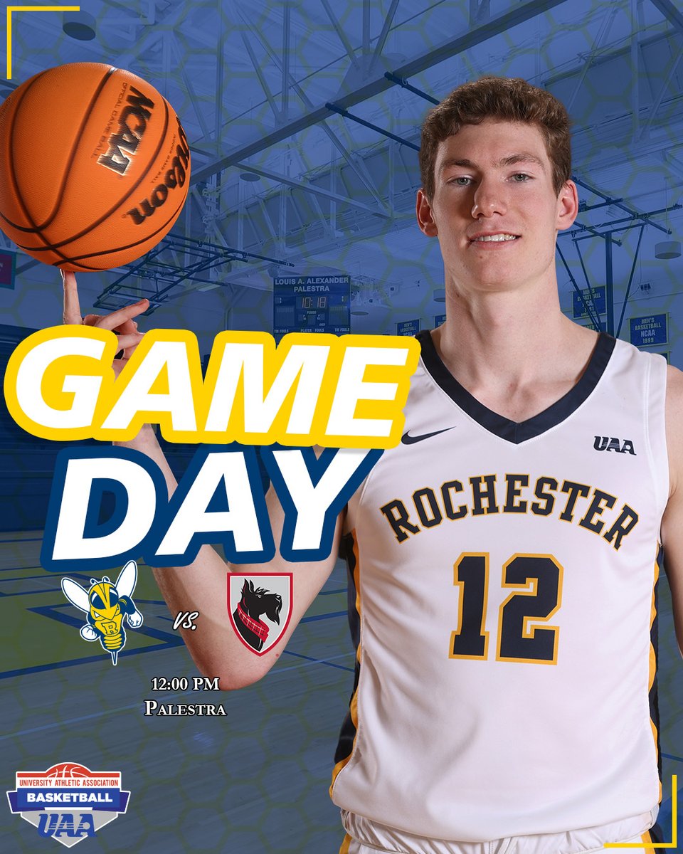 UofRathletics's tweet image. IT&apos;S GAME🏀DAY‼️ 

@URMensHoops continues conference play at home against the Tartans!!!

🆚: Carnegie Mellon
⏰: 12:00 p.m.
📊: bit.ly/3CKDB0Y
📺: bit.ly/3ZxYW9o

#GoJackets // #d3mbb