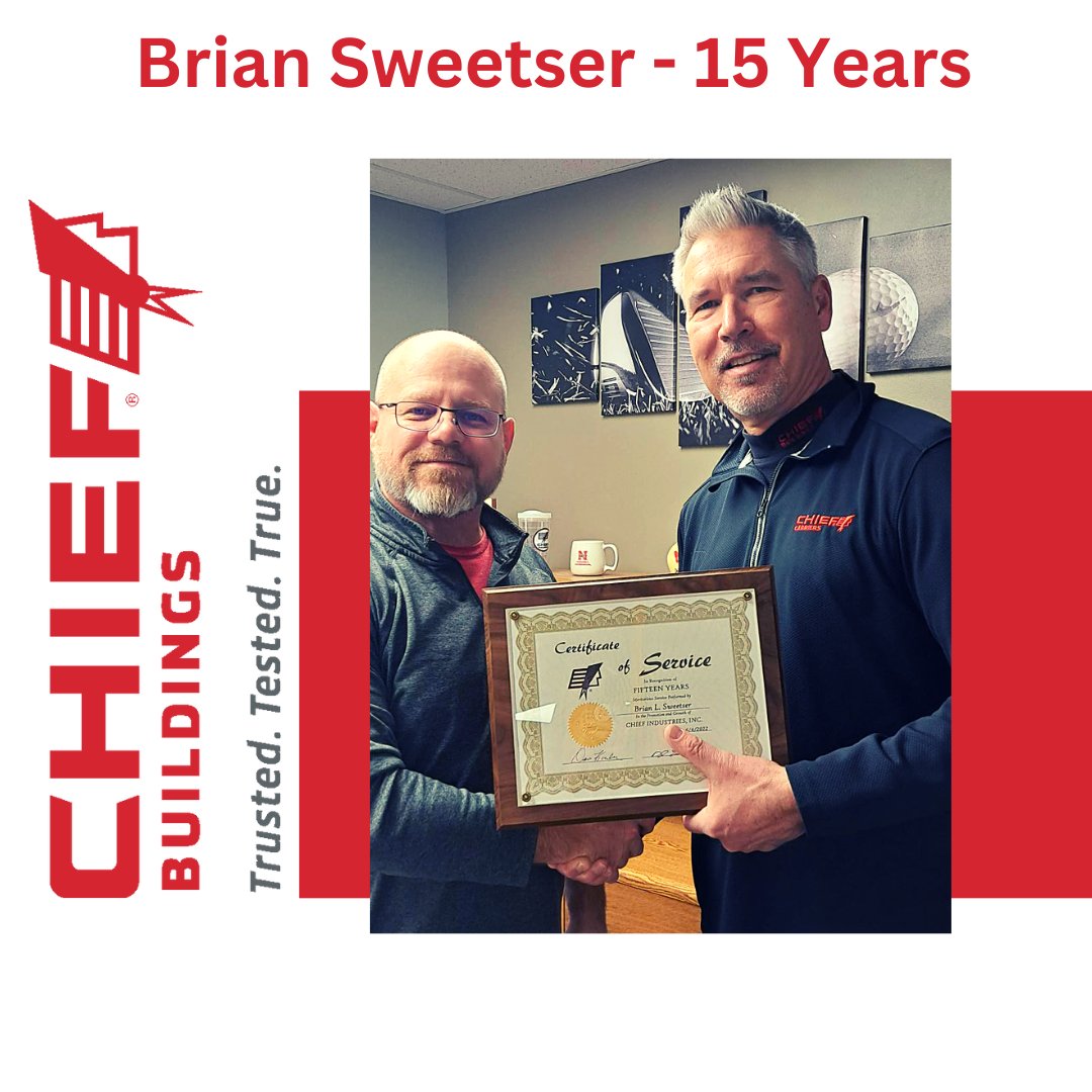 chiefbuildings's tweet photo. Today we continue recognizing our 2022 service award recipients with our 15 year employees. Pictured here are Brian Davis, Brian Sweetser, Jayson Rhoads, and Jerald Havel. Not pictured - Ryan O'Neill and Larry Heckman.
#leadlikechief #chiefbuildings #trustedtestedtrue https://t.co/Zdo0NMJtUR