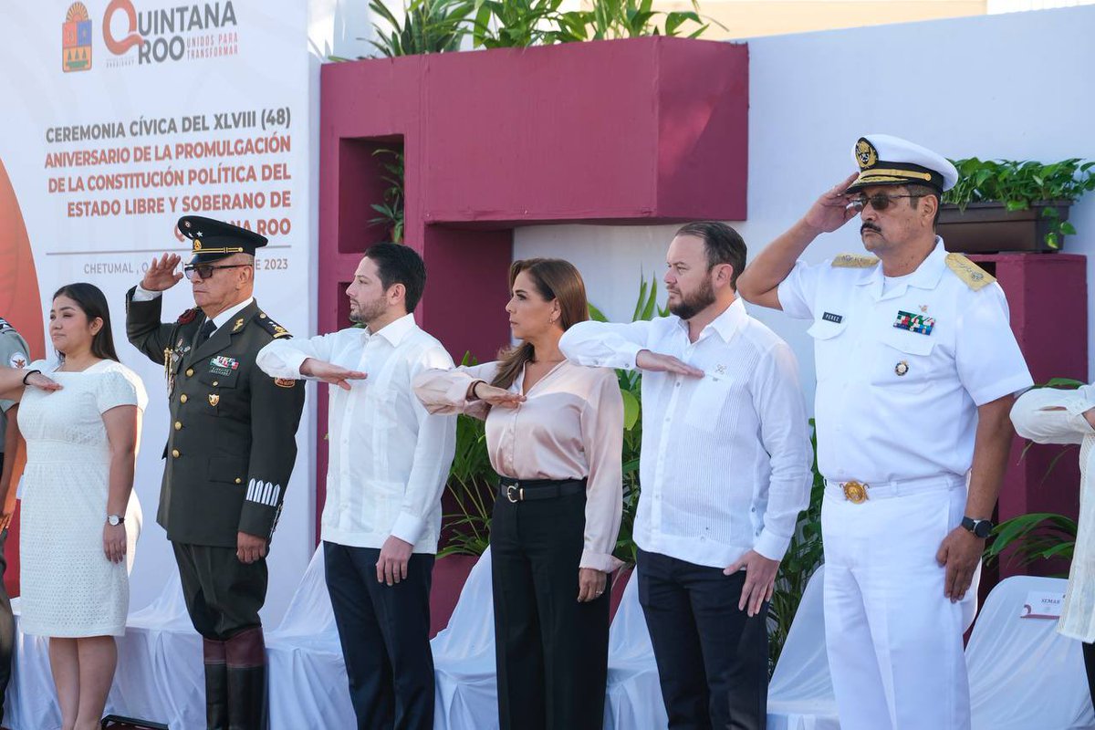MaraLezama's tweet photo. Hoy conmemoramos los primeros 48 años de la promulgación de nuestra Constitución, un documento que concentra la voluntad y espíritu de nuestro pueblo por la soberanía de #QuintanaRoo, y nos recuerda hacia donde queremos y tenemos que avanzar como sociedad. https://t.co/JBBqyQRns7