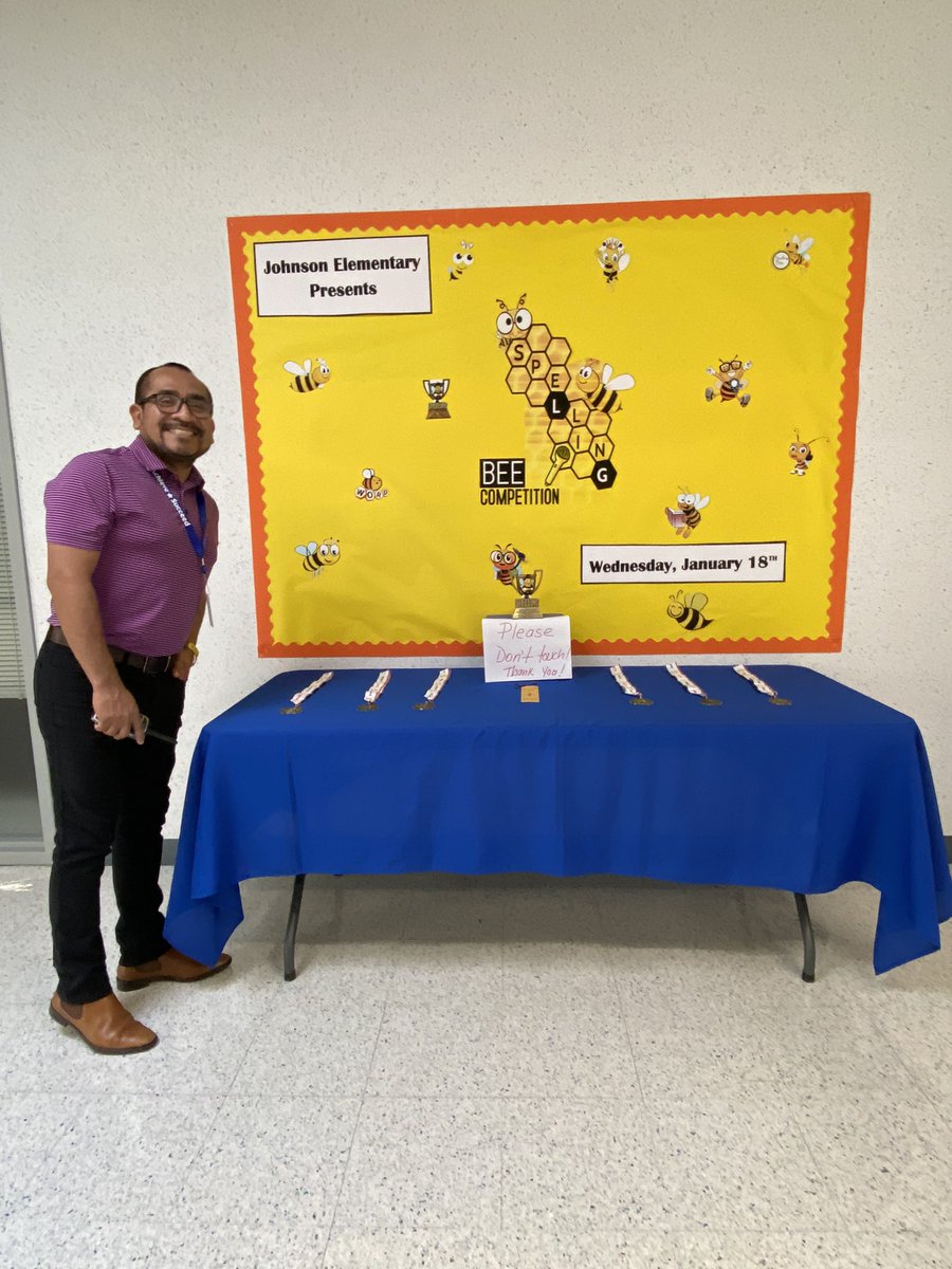 LinettLopez2's tweet photo. Johnson Elementary is Spelling Bee ready. Are we having a new champion or returning champion Melanie Hernandez will take the trophy again? Stay tune!! Spelling Bee championship is January 18, 2023. https://t.co/qIsFK8NNpC