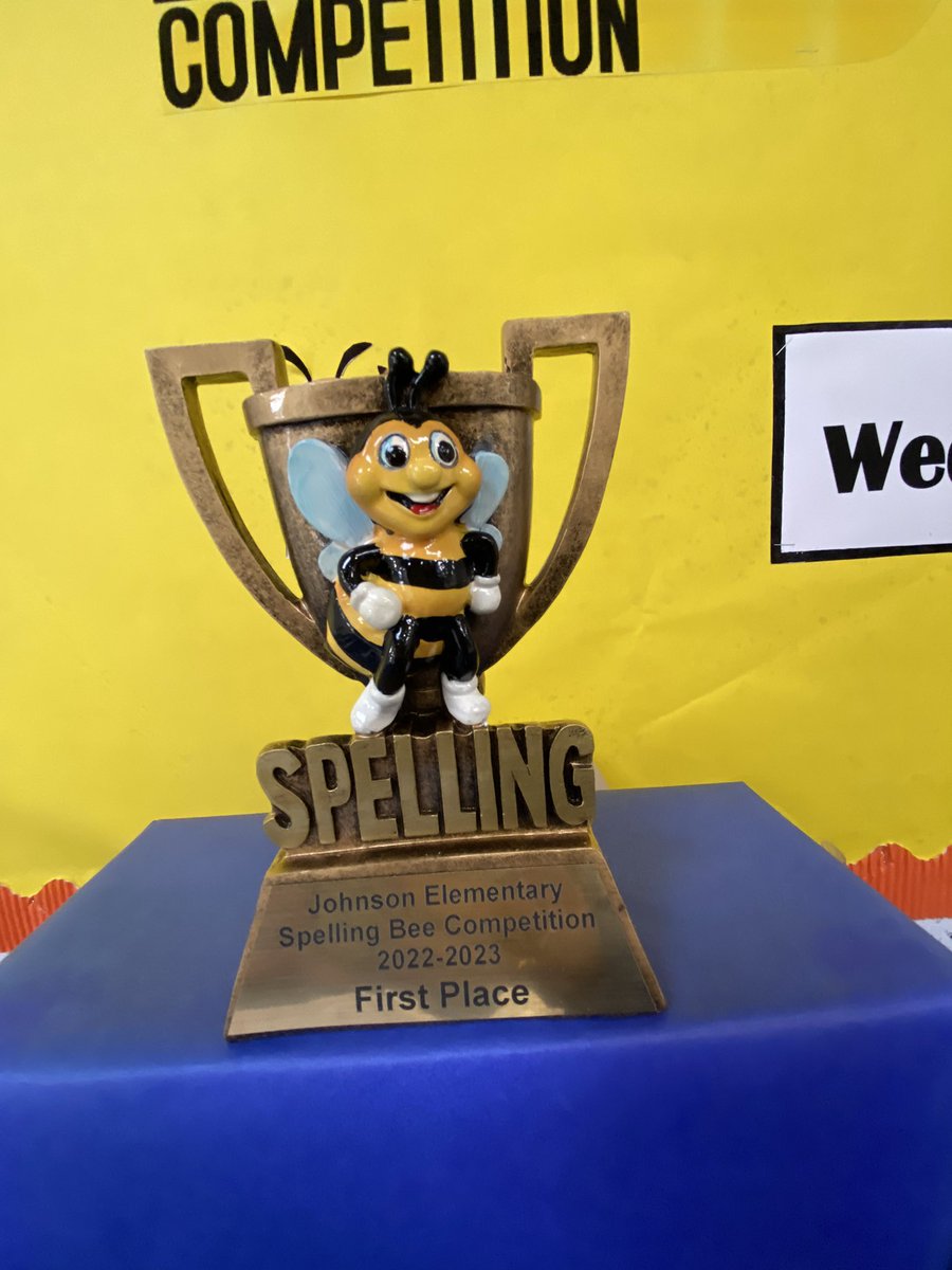 LinettLopez2's tweet photo. Johnson Elementary is Spelling Bee ready. Are we having a new champion or returning champion Melanie Hernandez will take the trophy again? Stay tune!! Spelling Bee championship is January 18, 2023. https://t.co/qIsFK8NNpC