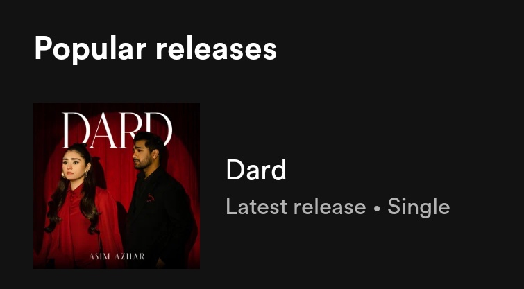 updatesasim's tweet photo. spreading everywhere, on Spotify as well, much stream it, #Dard @AsimAzharr 

#DardByAsimAzhar https://t.co/chtA7X4YKl