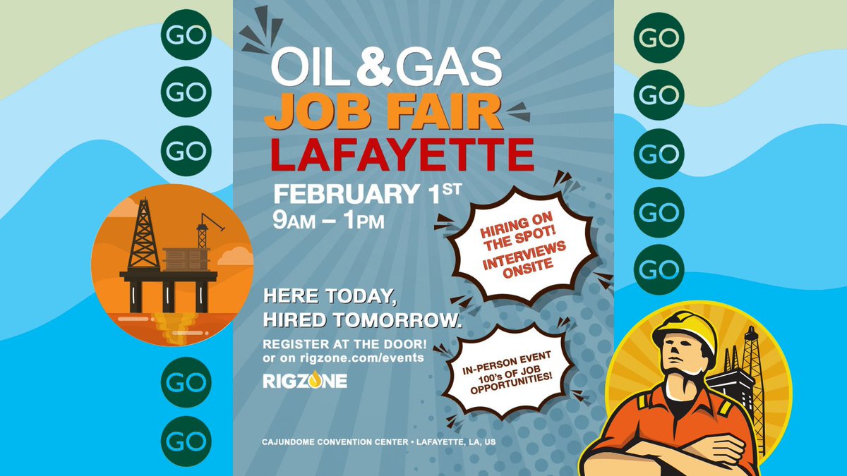 GOMarineService's tweet photo. @GOMarineServices recruiters will be #hiring for all #jobs at @Rigzone's #job fair in #Lafayette, #Louisiana at the @cajundome on Feb. 1, 2023!
#Offshore #galleyhands, #cooks, #riggers, #deckhands #oilrig #maritime #jobs!
#Crew #Workboat #Marine #Crew #Cook #Rigger
#TWIC #oil https://t.co/xF1E7nZgys
