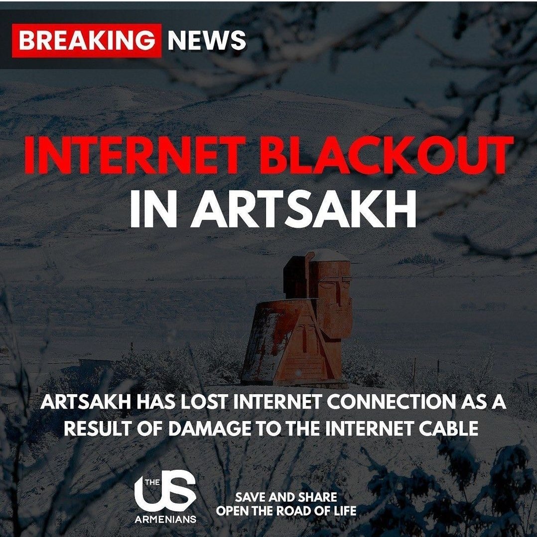 CraftyKaras's tweet photo. @elonmusk should seriously consider providing internet to this democratic nation being held hostage by a tyrannical authoritarian regime under the pretext of "environmentalism"...no food, no gas, no electricity, no medicine, no #internet #unblockartsakh https://t.co/GKYNNcuijf