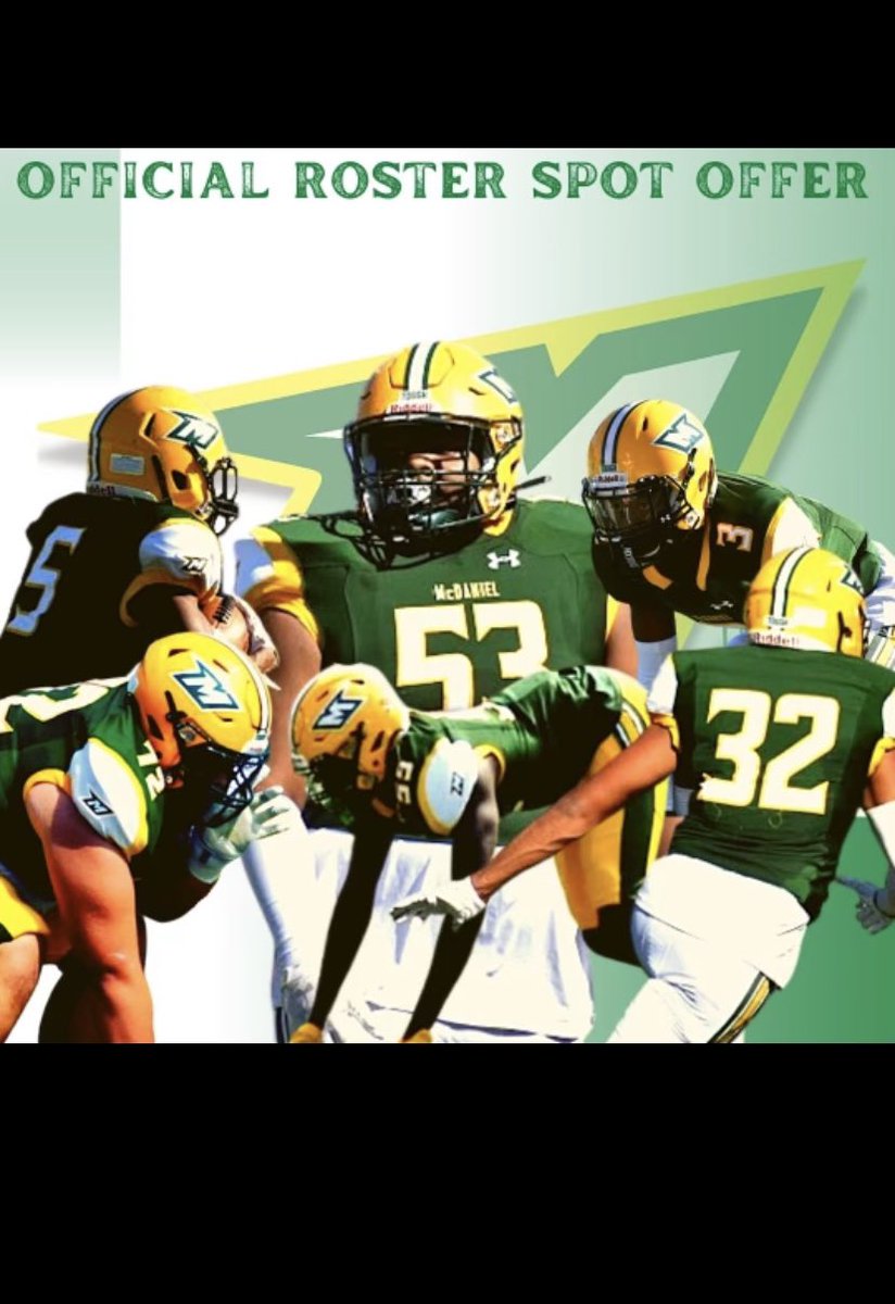 Blessed to receive an official offer spot to McDaniel College! 🟢🟡 @CoachSat_  <a href="/BMac93WB/">Brian McCartney</a> <a href="/CoachD_Ron_z/">Coach De'Ronzy</a>