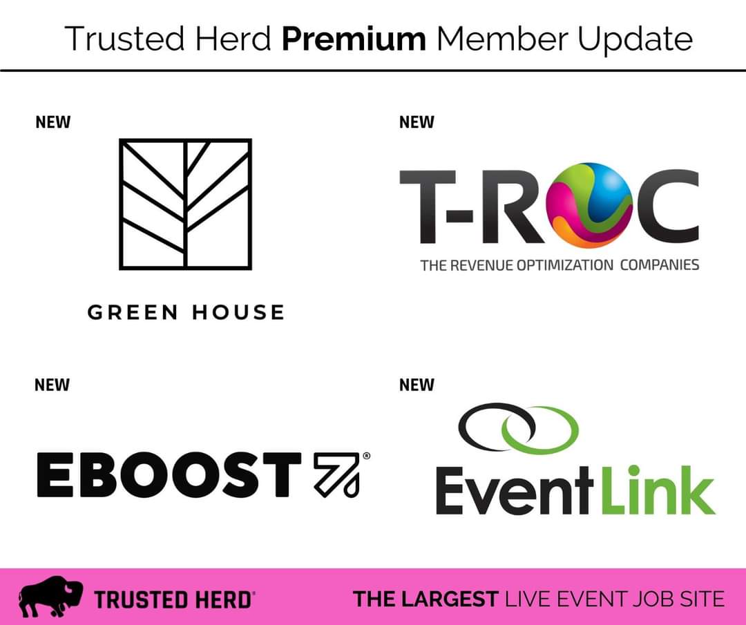 Thrilled to add four new companies to TH Premium membership. Welcome to @WeGrowBrands, @TROCGlobal, @EBOOST and @EventLinkLLC!

#ease #efficiency #morefeatures #eventstaffing #brandambassador #events #gig #work #jobs #nowhiring