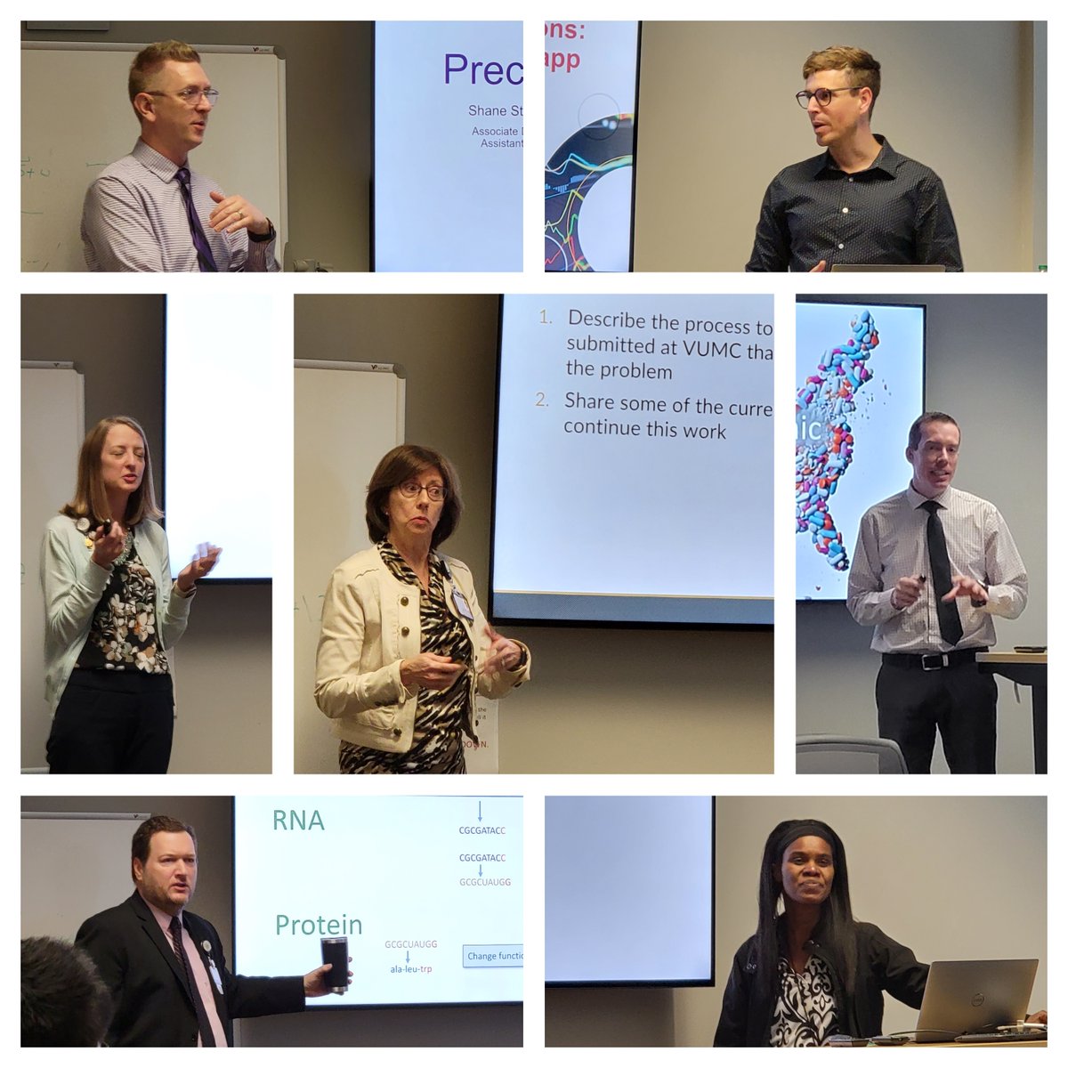 This morning we had <a href="/VUMChealth/">Vanderbilt Health</a> Clinical Directors give ignite-style talks in our @vumcdbmi @VUMC_VCLIC  course! It's always great to learn about the exciting projects going on here! <a href="/shanestenner/">Shane Stenner</a> <a href="/Reese_T_/">Thomas Reese</a> <a href="/DaraMize/">Dara Mize</a> <a href="/psengstack/">Patty Sengstack</a> <a href="/scottnelsonrx/">Scott Nelson</a> <a href="/TravisOsterman/">Travis Osterman, DO, MS, FAMIA, FASCO</a> <a href="/YaaKumah/">Yaa Kumah-Crystal</a>