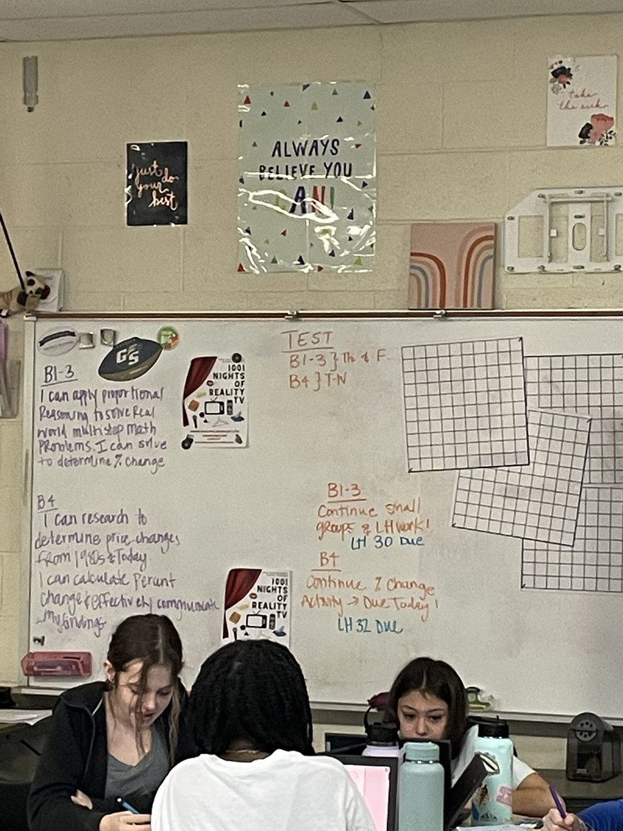 Small instruction, flexible seating, learning targets and student engagement- Ms. McVey has it all in her 7th grade math class! #missionpossible #learngrowthrive