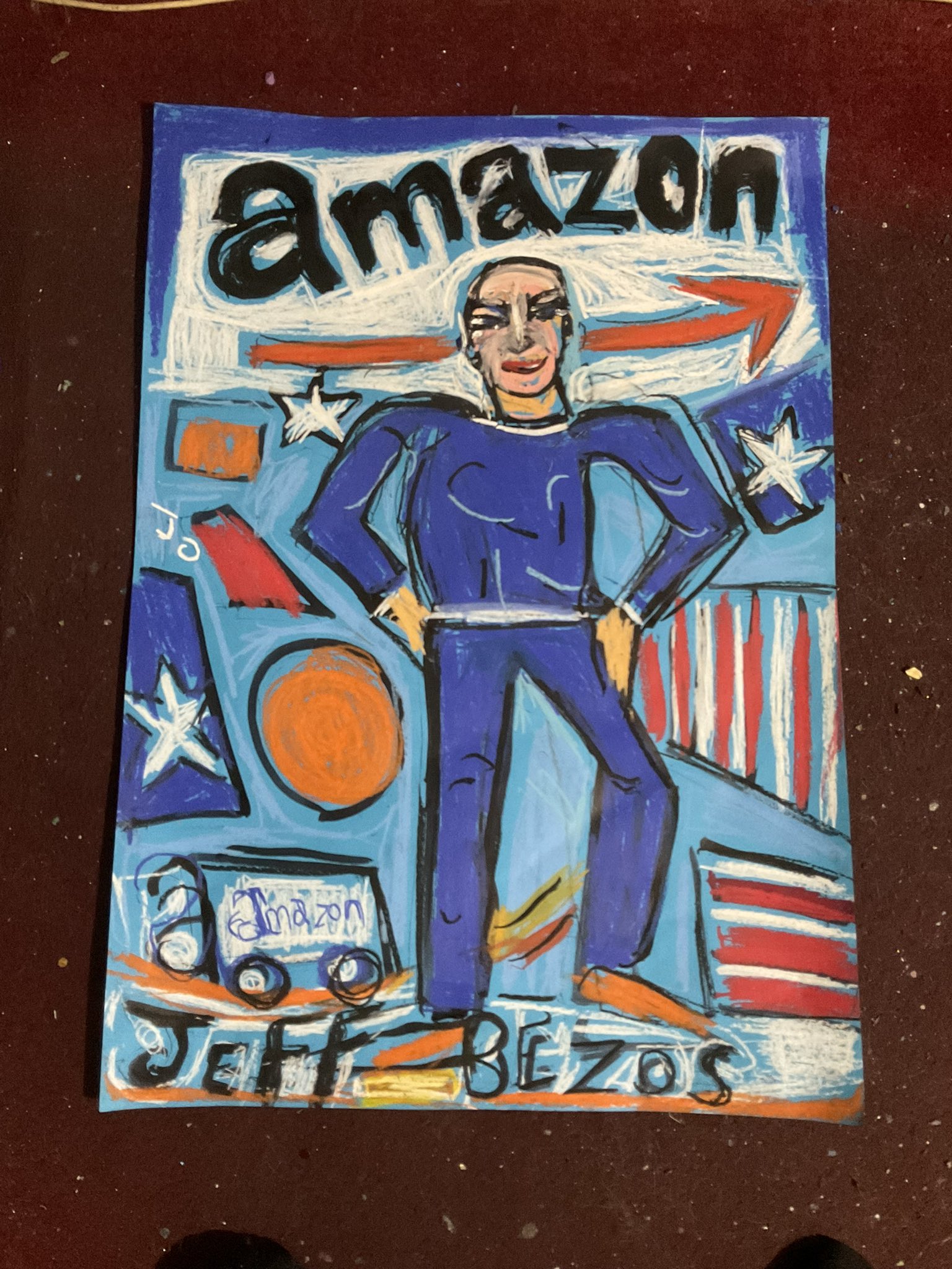 Jeff Bezos founded Amazon in 1994 he was born 12 January 1964 so happy birthday size A1 no3949 