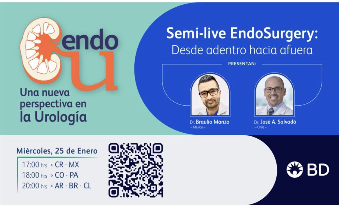 DRSALVADOSTONE's tweet photo. Amigos endourologos, todos invitados , miércoles 25 de enero semi live endosurgery, junto al gran @urobraulio @Urolchi @filialendouro @CAU_URO https://t.co/HUYxRCGpot