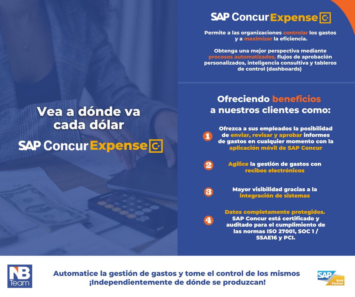 Vea a dónde va cada dólar 👀

<a href="/SAP/">SAP</a> Concur Expense permite a sus usuarios a controlar los gastos y a maximizar la eficiencia ¡Visite nuestra página web para descubrir más de SAP Concur Expense! #TheBestRunSAP #SAPConcur hubs.li/Q01xG2ZG0