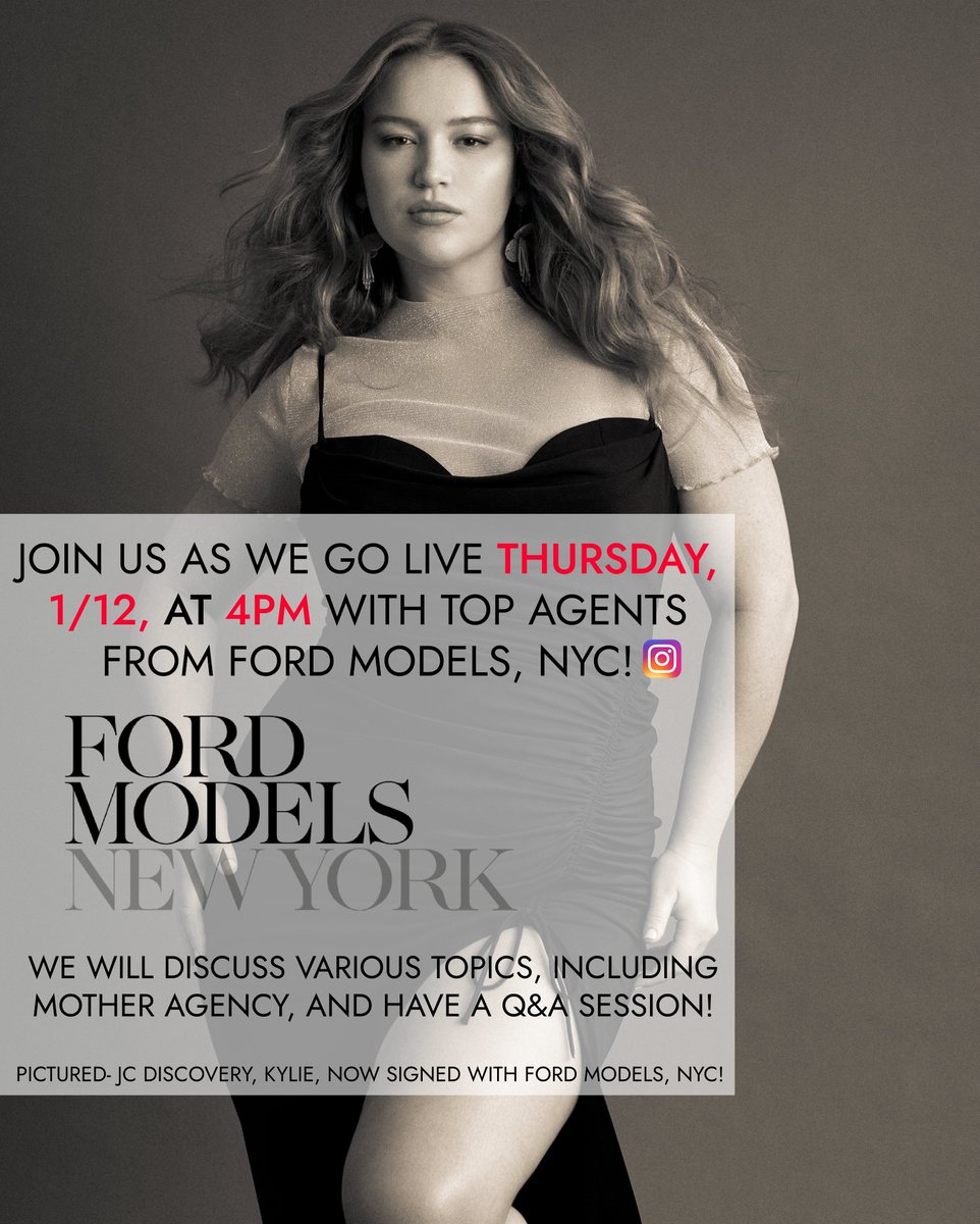 bookedbytina's tweet image. Tune in today at 4pm as we go LIVE with our friends from Ford Model Management!  insta @jcmodelsct
#fordmodels #motheragency #instagramlive