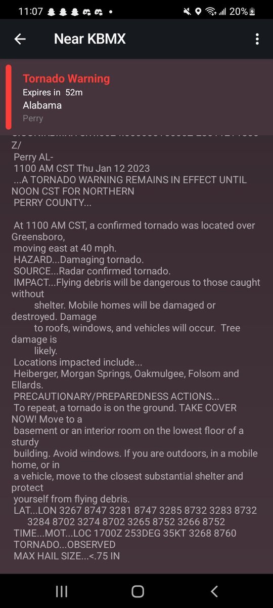 JonTheStormGuy's tweet photo. Looks another radar confirmed tornado showing up on radar near Greensboro
Seek shelter now!!!
Confirmed radar indicated tornado over Greensboro
#Alabama #alxw #wxtwitter #tornadowarning https://t.co/xODQFUB0cg