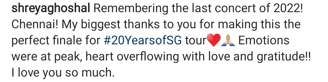 SonaSsg's tweet photo. Heart overflowed to explore Queen's magic in #Chennai ❤
@shreyaghoshal - Mesmerizing what when you've phenomenally rocked the stage in front of wrapped audience, Coolest songlist, unbeatable energy &amp; incredible passion.🤘#20YearsOfSG TAGGED. https://t.co/0kUWMNgaA2