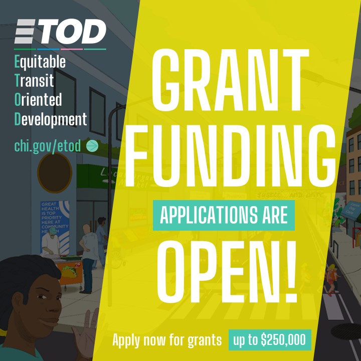 Chicago #eTOD grant applications are live! 🚉🏗️

After years of hard work by <a href="/ETODChi/">ETODChi</a>, @Chicago, <a href="/ChicagoDPD/">Chicago DPD</a>, <a href="/elevated_chi/">Elevated Chicago</a>, <a href="/ChiTrust/">The Chicago Community Trust</a>, <a href="/Metroplanners/">MPC</a>, <a href="/cmapillinois/">Chicago Metropolitan Agency for Planning</a> &amp; too many other groups to name, the City is funding grants of up to $250k for #eTOD!

chi.gov/ETOD