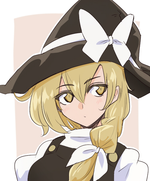 kirisame marisa 1girl hat blonde hair solo witch hat yellow eyes bow  illustration images