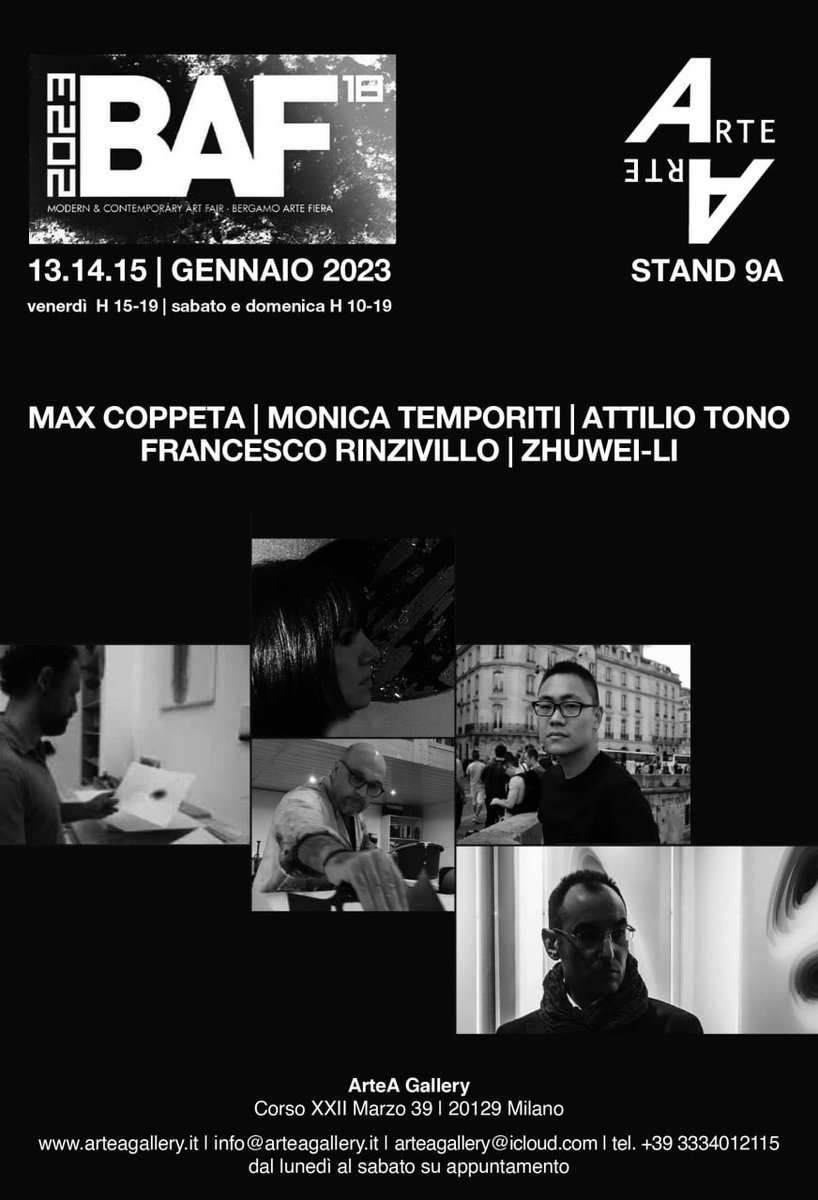 See you tomorrow!!
Stand 21 and Stand 9A
#arteagallerymilano #baf2023 #bergamoartefiera #contemporaryart #artcollection #artfair