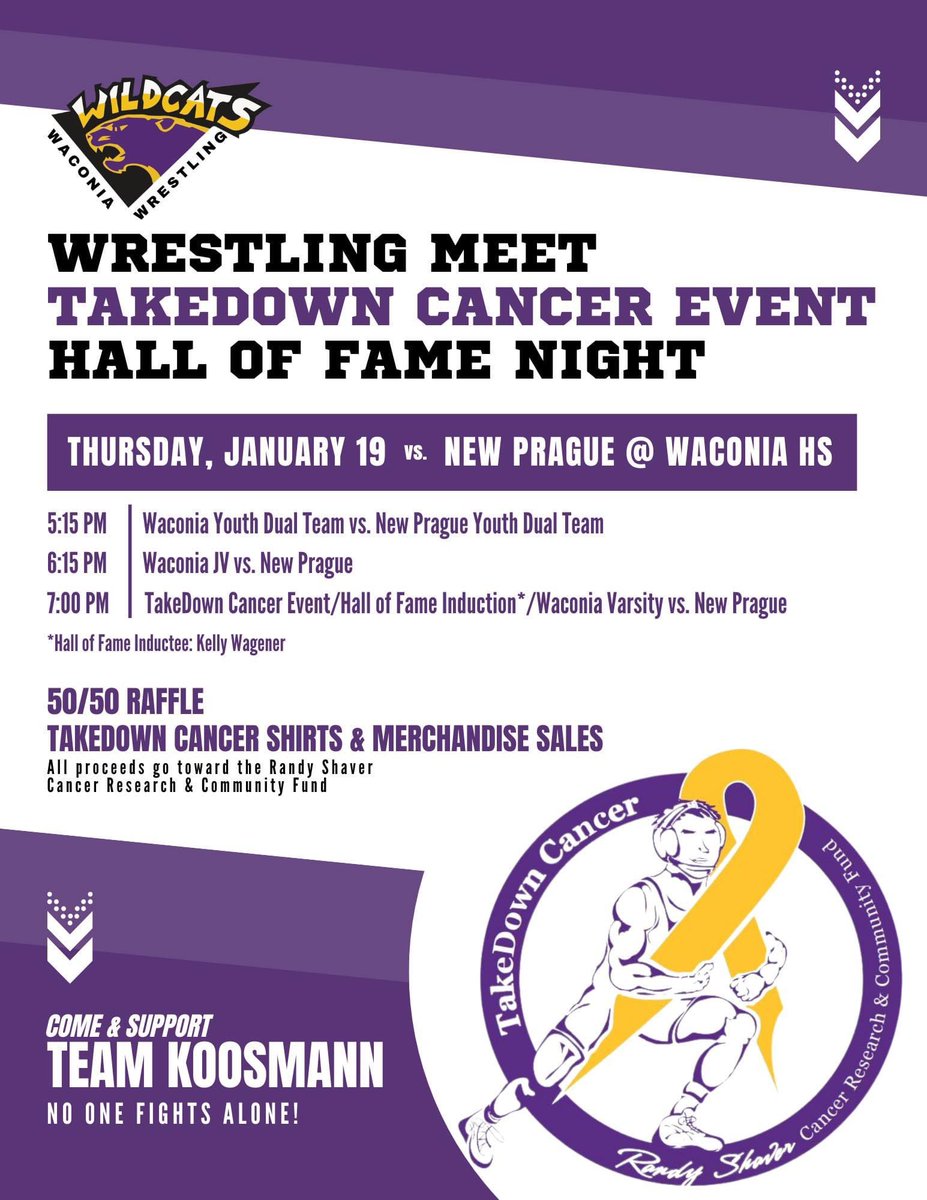 phishjohnson's tweet photo. @wacstudents This event will also be to celebrate and induct @WagsCoach into @WaconiaWrestlin Hall of Fame. Be there by 6:30 to help us celebrate the many years of effort and dedication he has given back to our program. It’s a well deserved honor. @jewlswagener https://t.co/AXLC2k2CYg