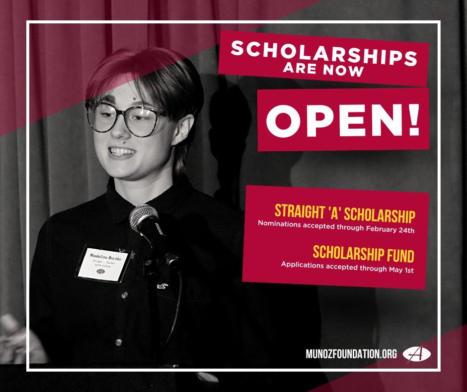 Attention CYC friends and family, the Anthony Muñoz Foundation is now accepting applications for its  Straight ‘A’ Scholarship and Scholarship Fund.

munozfoundation.org/scholarship-fu…