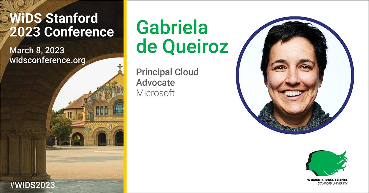 We are excited to present @gdequeiroz, Principal Cloud Advocate @Microsoft and Founder of @AIinclusive & @RLadies, as one of the speakers at the WiDS Stanford Conference on March 8th. Read her bio: widsconference.org/gabrieladequei… Register Now: bit.ly/widsstanford20…