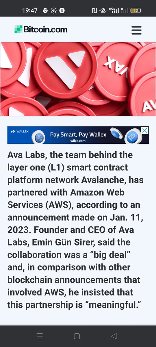 jsnredford's tweet photo. Avalanche ( AVAX )  Partners with Amazon Web Services ( AWS ) to offer Blockchain payments https://t.co/03dkaeFWfG
