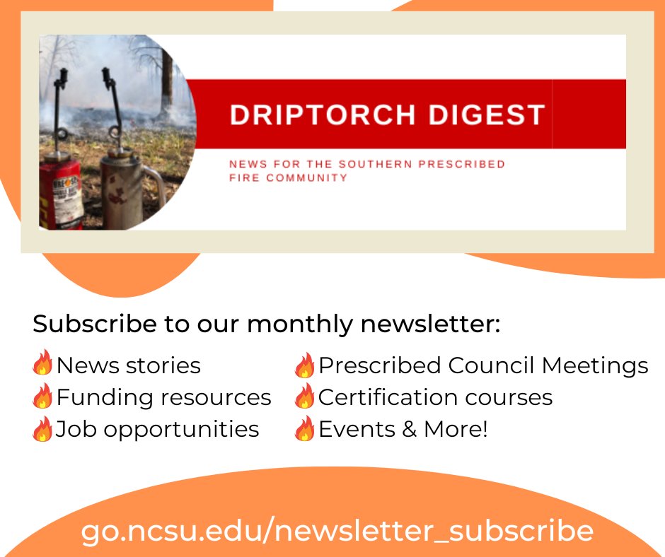 SE_RxFire's tweet photo. Check out our January edition of the Driptorch Digest. Take a look to find updated Funding Resources, Job Opportunities, Events, and relevant #RxFire News.
https://t.co/RBXno1IHts 
While you're here, subscribe!
https://t.co/EkkYDu1iBb https://t.co/rQh3s9yQv8