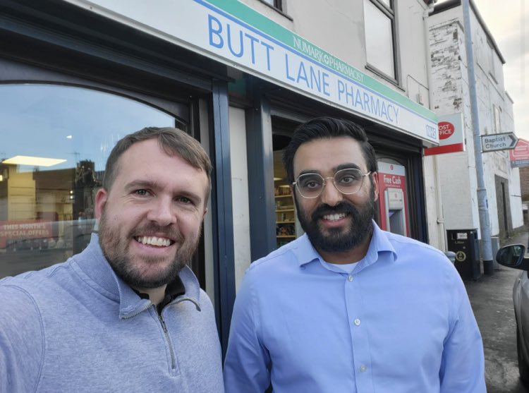 A local contractor Rahul Sharda took time to meet with Stoke North MP Jonathan Gullis and explain the very real problems facing community pharmacy