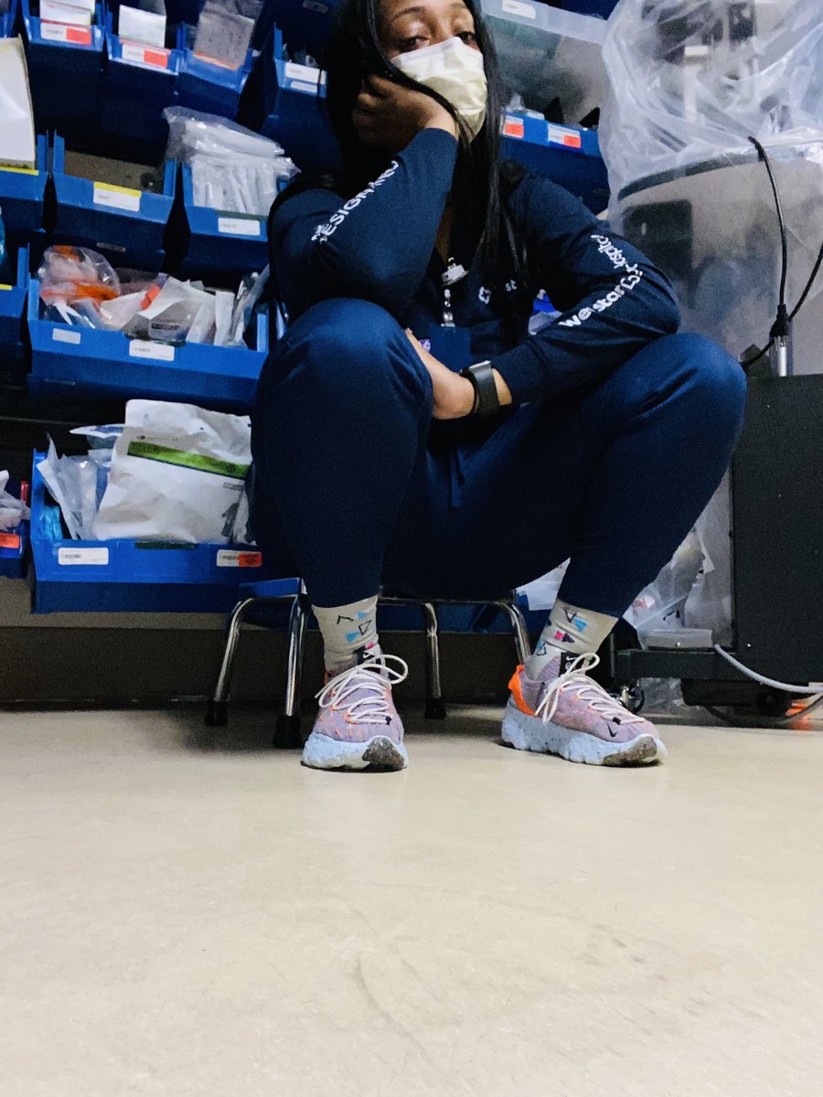 iamsimplymoe's tweet image. Nurses hiding in the supply room to cry, vent, take a breath,or a quick break is a real thing 

I have a difficult patient on top of a critical one that I just stabilized 😫

#MedTwitter #ernurses #critcalcare