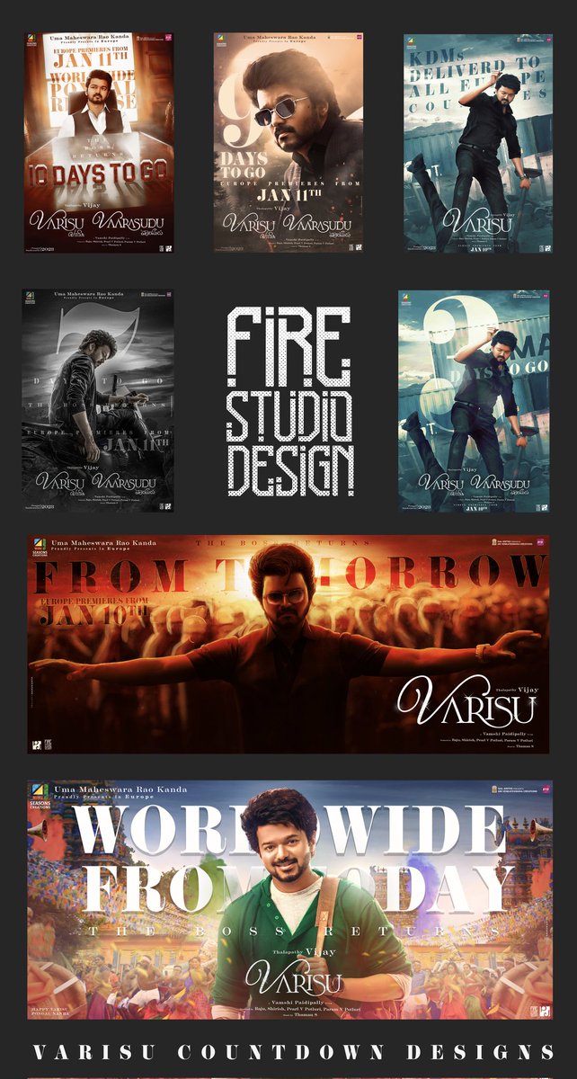fire_studio_des's tweet photo. #Varisu Countdown Design For 
4seasons creations

Thank you @officialpjsanu 
&amp; @Kettavan_Freak bros🤍🤍🤍

#VarisuBlockbuster #VarisuPongal 
#FireStudioDesigns https://t.co/jJ2v4IiA3V