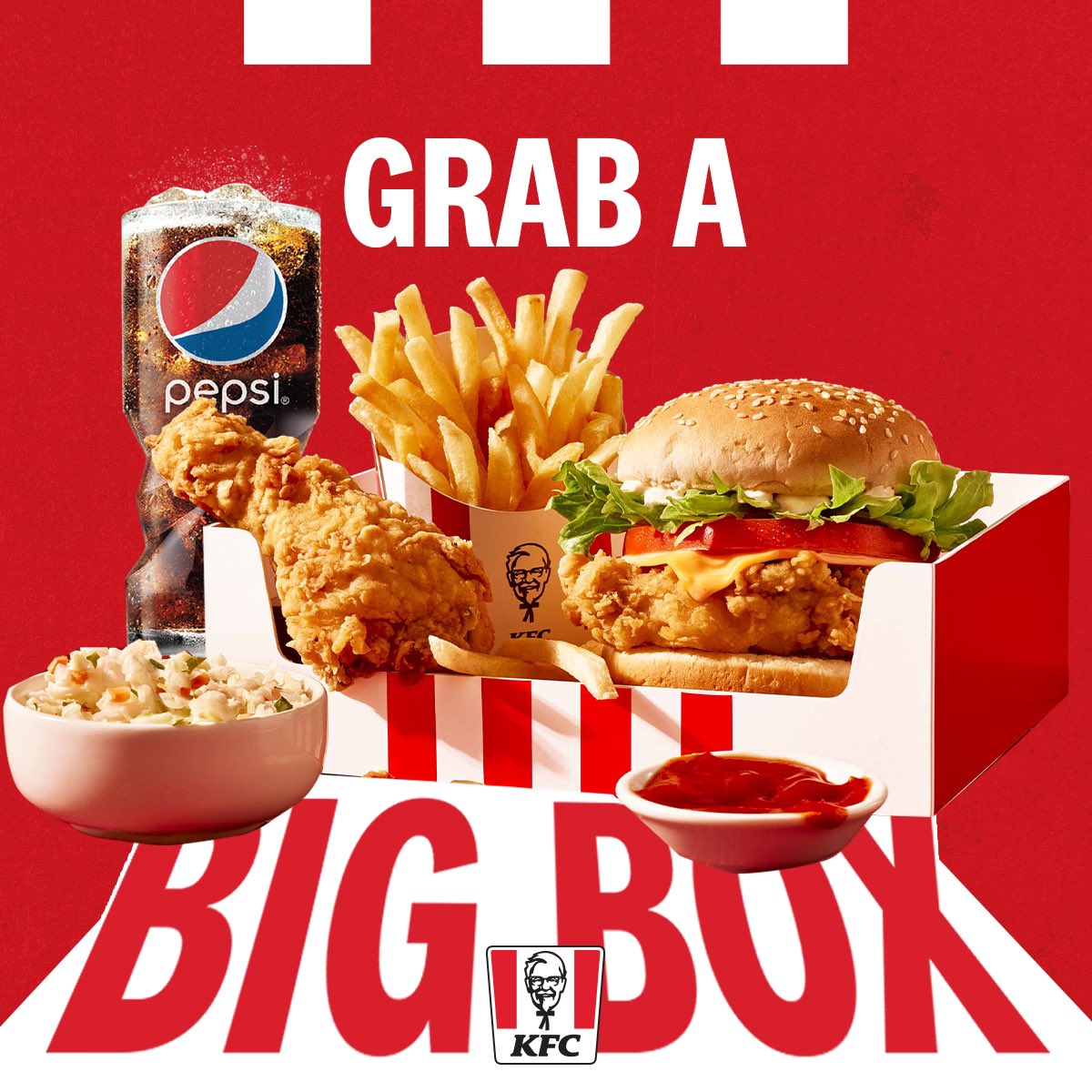 kfcjamaica's tweet photo. For those days when you need BIG flavour and extra value, the Zinger Big Box is here! 🍔🍗🍟🍵🥤
Order a Zinger Big Box today and satisfy those BIG  KFC cravings! Easy to enjoy, hard to share...and finger lickin' good!  

#KFC #KFCJamaica #BigBox #ZingerBigBox #KFCZingerBigBox https://t.co/iuzYSufWAU