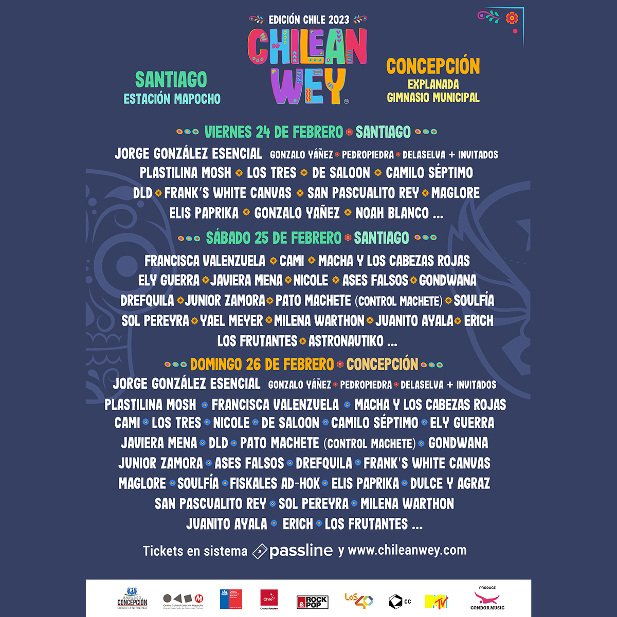 MAGLORE NO CHILE! 💜🤩 A <a href="/maglore/">Maglore</a> é presença confirmada no lineup do <a href="/ChileanWeyFest/">Festival CHILEAN WEY</a>, que acontece nos dias 24, 25 e 26 de fevereiro em Santiago e em Concepción. A banda se apresenta em Santiago na sexta-feira, dia 24, e em Concépcion no domino, dia 26.