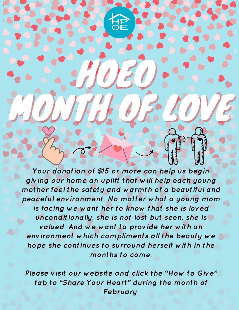 HOEO_INC's tweet photo. COMING SOON! Hope Dealers its almost that time! February is our annual Month of Love fundraiser. Share a little love with us to help with our work in the community! https://t.co/wuwz0XL6rZ