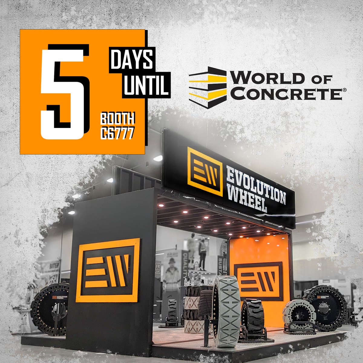 Evolution_Wheel's tweet photo. Join us at World of Concrete in Las Vegas next week! We'll be unveiling an exciting new product you won't want to miss. Come on down to booth C6777 in the central hall.

#WOC2023 #EvolutionWheel https://t.co/YkGEw9lVf0