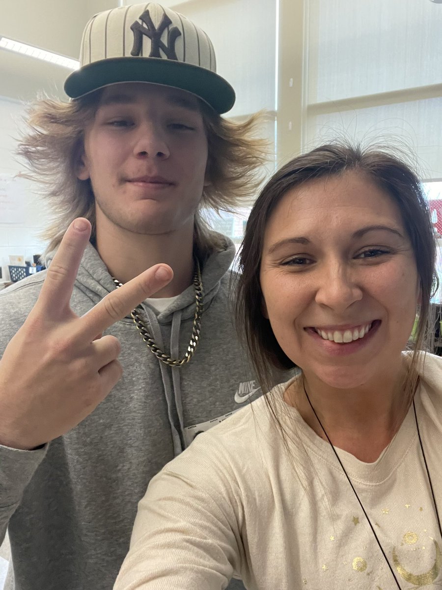 When a student from your FIRST EVER fourth grade class comes back to visit and share all the great things he is doing with his life 🥰 This made my whole day!! #relationshipsmatter #oneRCE