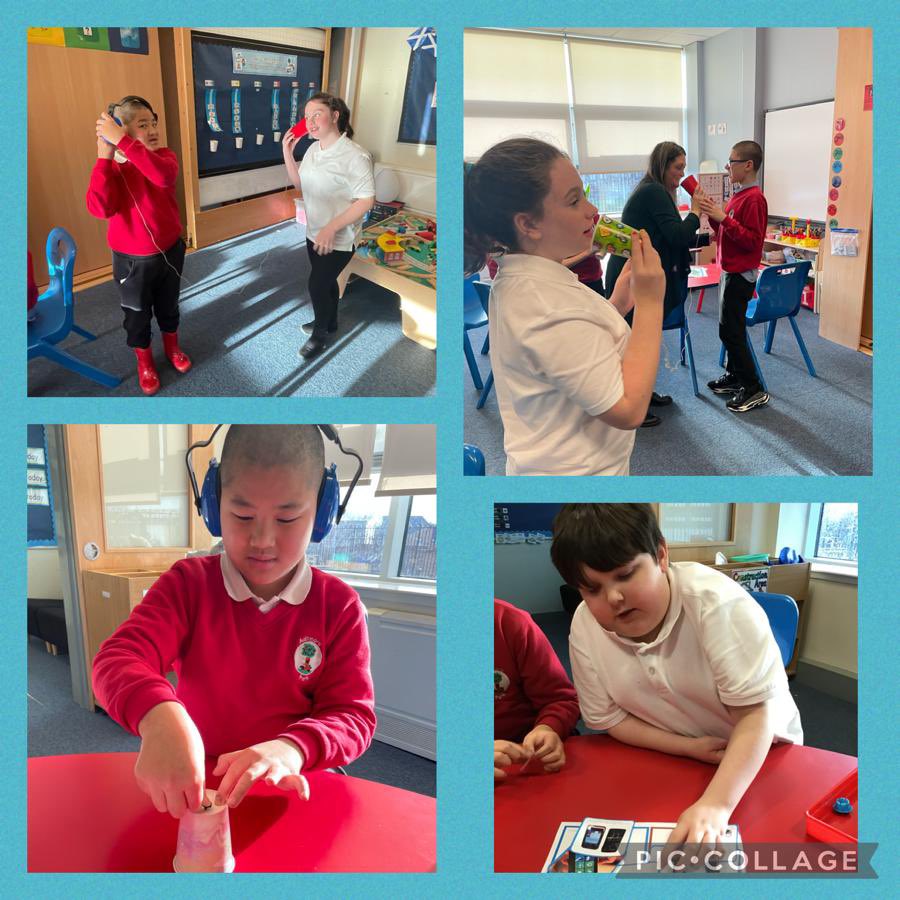 AultmoreParkPri's tweet photo. Class 5 have been learning about the invention of the telephone as part of their Scotland topic. They had great fun making phones and talking to their friends. 📞 #scottishinventor https://t.co/W3BmQF6tkc