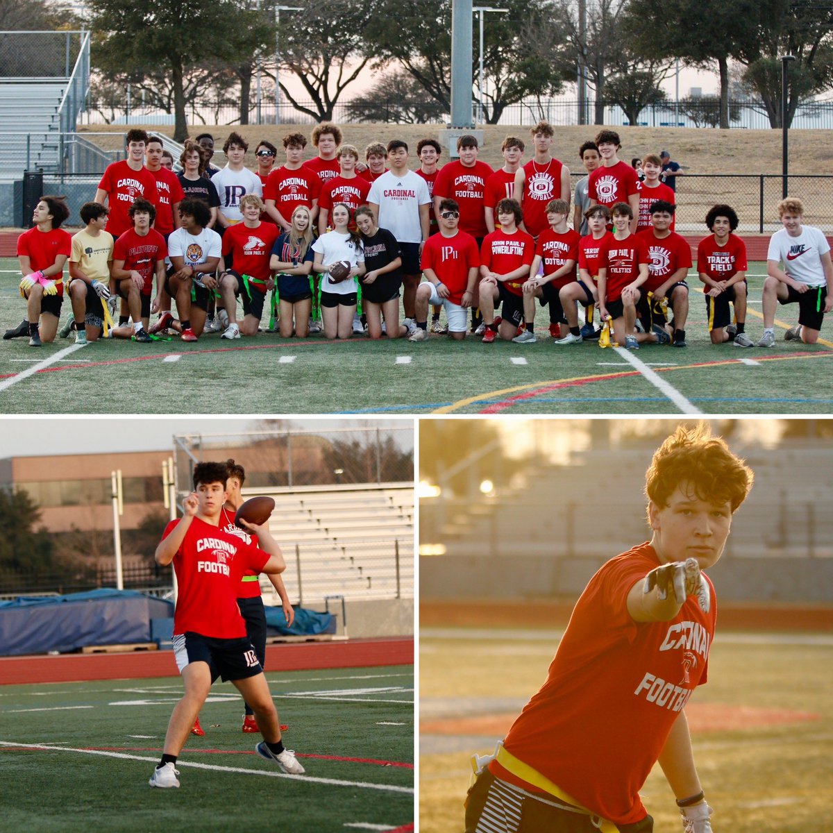 Had a blast at our 1st ever #FridayNightLights Flag Football Game yesterday!

In a back-&amp;-forth contest, the upperclassmen came from behind to win it late thanks to some controversial officiating.  Thanks to the <a href="/JPIIHSBand/">JPIIHS Band</a> <a href="/CheerJPIIHS/">JPIIHS Cheerleading</a> <a href="/JPII_belles/">JPII Cardinal Belles</a> &amp; Spirit Boys for joining us!