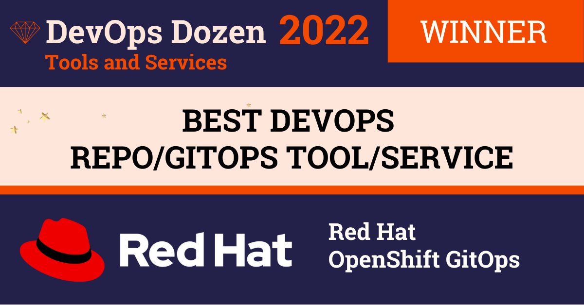 devopsdotcom's tweet image. This year’s #DevOpsDozen award for Best DevOps Repo/GitOps Tool/Service goes to @RedHat!  

🏆 See more winners: devopsdozen.com