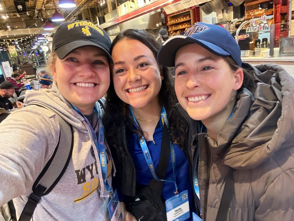 wyosoccer's tweet photo. Former Wyo Soccer Cowgirls ➡️
Collegiate Soccer Coaches!

Love seeing our alums turned coaches spending time together at the @UnitedCoaches Convention in Philly 🤠 … Once a Cowgirl, Always a Cowgirl #AIT 

@TayBurton @MollyKuhbacher @lilmomo35 @UTEPSoccer @McNeeseSoccer https://t.co/ZtBPxNn2Uw