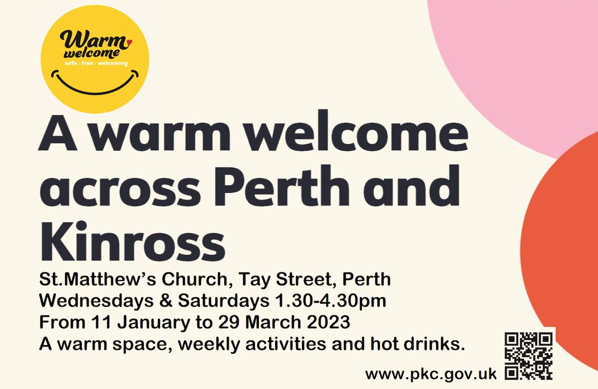 St. Matthew's Church, Perth, Scotland (@perthstmatthews) on Twitter photo From 1.30-4.30pm on Wednesday and Saturdays at St Matthew’s - you are welcome to join us for weekly ac ivies, hot drinks and a WARM SPACE this winter #WarmSpaces <a href="/PerthandKinross/">Perth and Kinross Council</a> <a href="/PactPerth/">PACT Perth</a> From 1.30-4.30pm on Wednesday and Saturdays at St Matthew’s - you are welcome to join us for weekly ac ivies, hot drinks and a WARM SPACE this winter #WarmSpaces <a href="/PerthandKinross/">Perth and Kinross Council</a> <a href="/PactPerth/">PACT Perth</a>