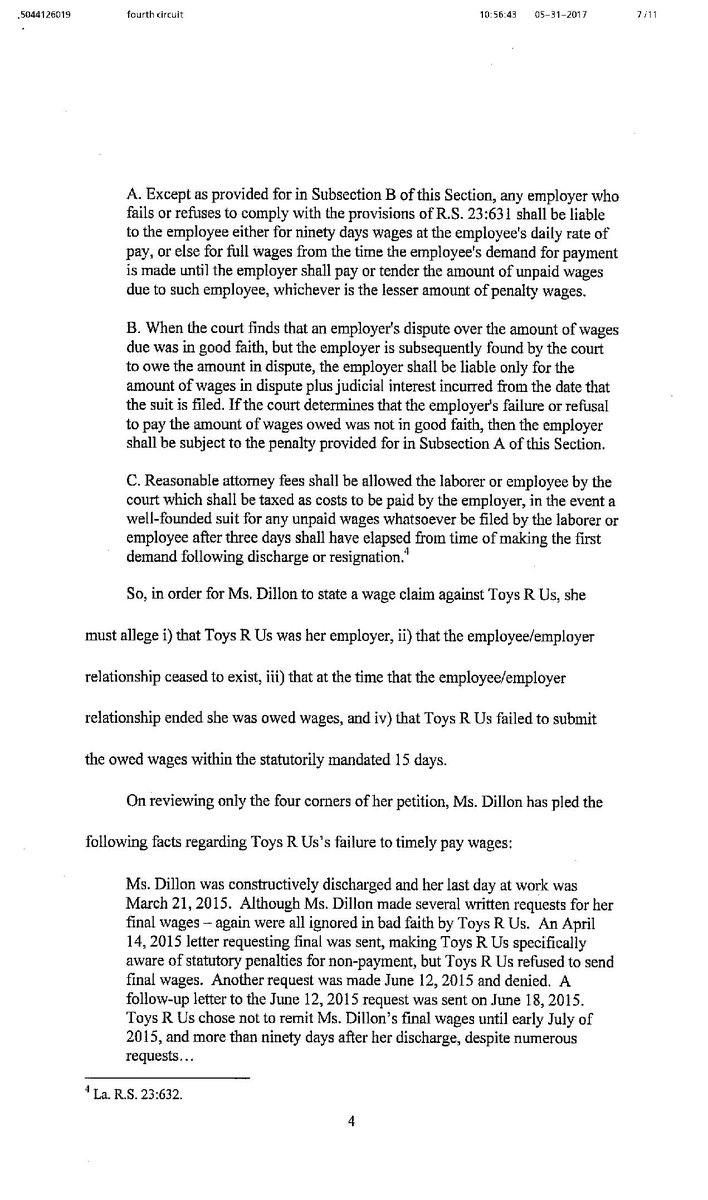 GQBordes's tweet photo. Next in our series, the 4th Cir. Court of Appeal held our client, a laborer alleging "constructive discharge," is properly covered under the LWPA for unpaid wages. This confirms that LA workers suffering constructive discharge are owed all wages due. #LWPA #wagetheft #UnpaidWages https://t.co/ZyKmk9abRV