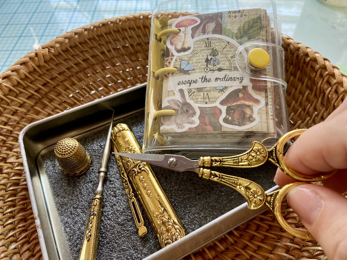cre8tivesolace's tweet photo. Embroidery scissors that I use in my mini collages. 45 second video: Vintage ANTIQUE SEWING KIT Short Video✨3 ring binder supplies✨
https://t.co/E5HCHqoe00✨#sewing #minibinder #journalwithme #artsupplies #creativesolacestudios #kathleenarolajohnson https://t.co/PU0249Ayv9