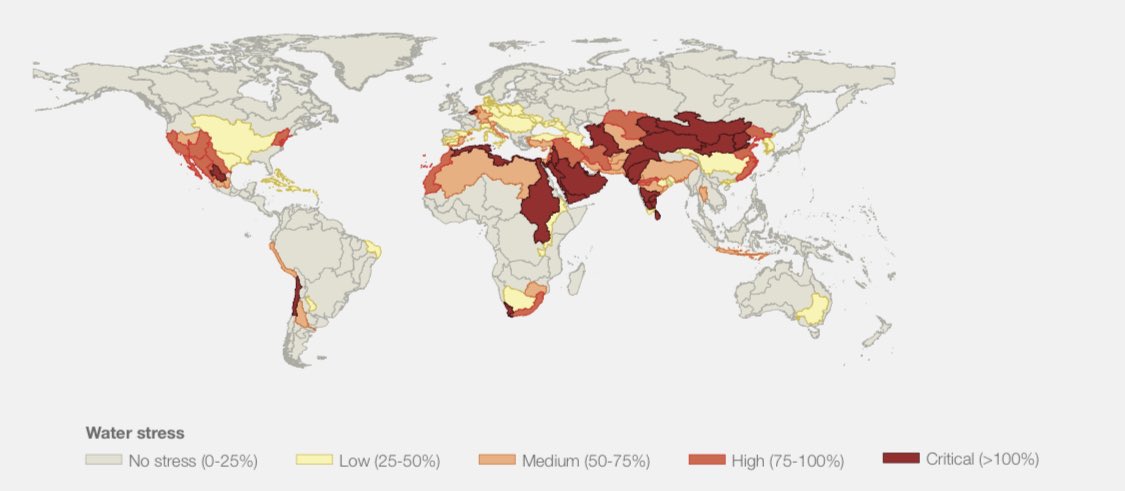 RecurseoS's tweet photo. Este es el mapa de estrés hídrico de acuerdo al último reporte sobre riesgos del @wef. 

Perú se encuentra en un nivel medio de 50-75%. https://t.co/1NFsNxxnzF