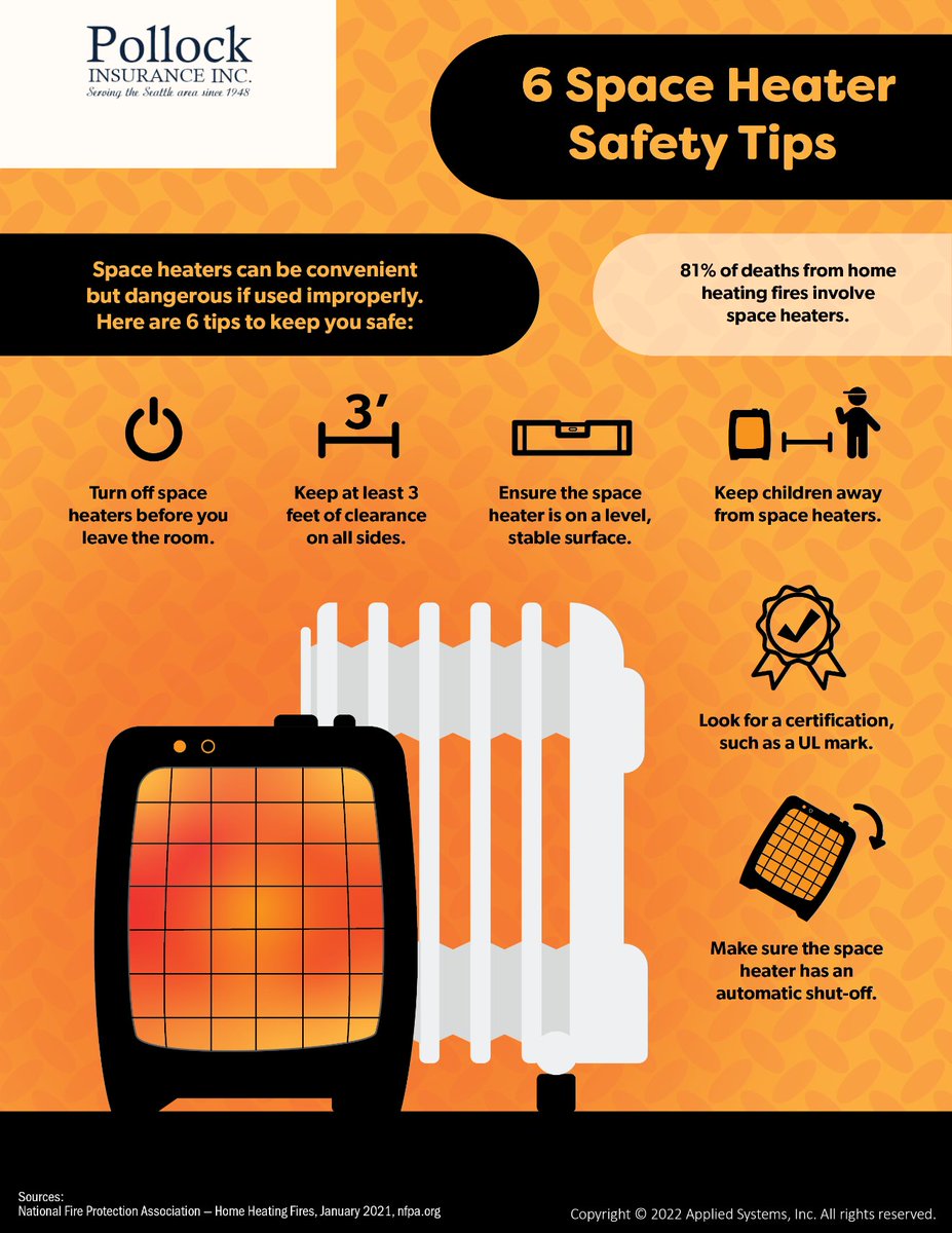 Space heaters are convenient, but they can be deadly if they're used improperly. Here are some safety tips to keep in mind.

Download the guide here ---> bit.ly/3kglcV6

#ProtectingWhatMatters #SpaceHeaterSafety
