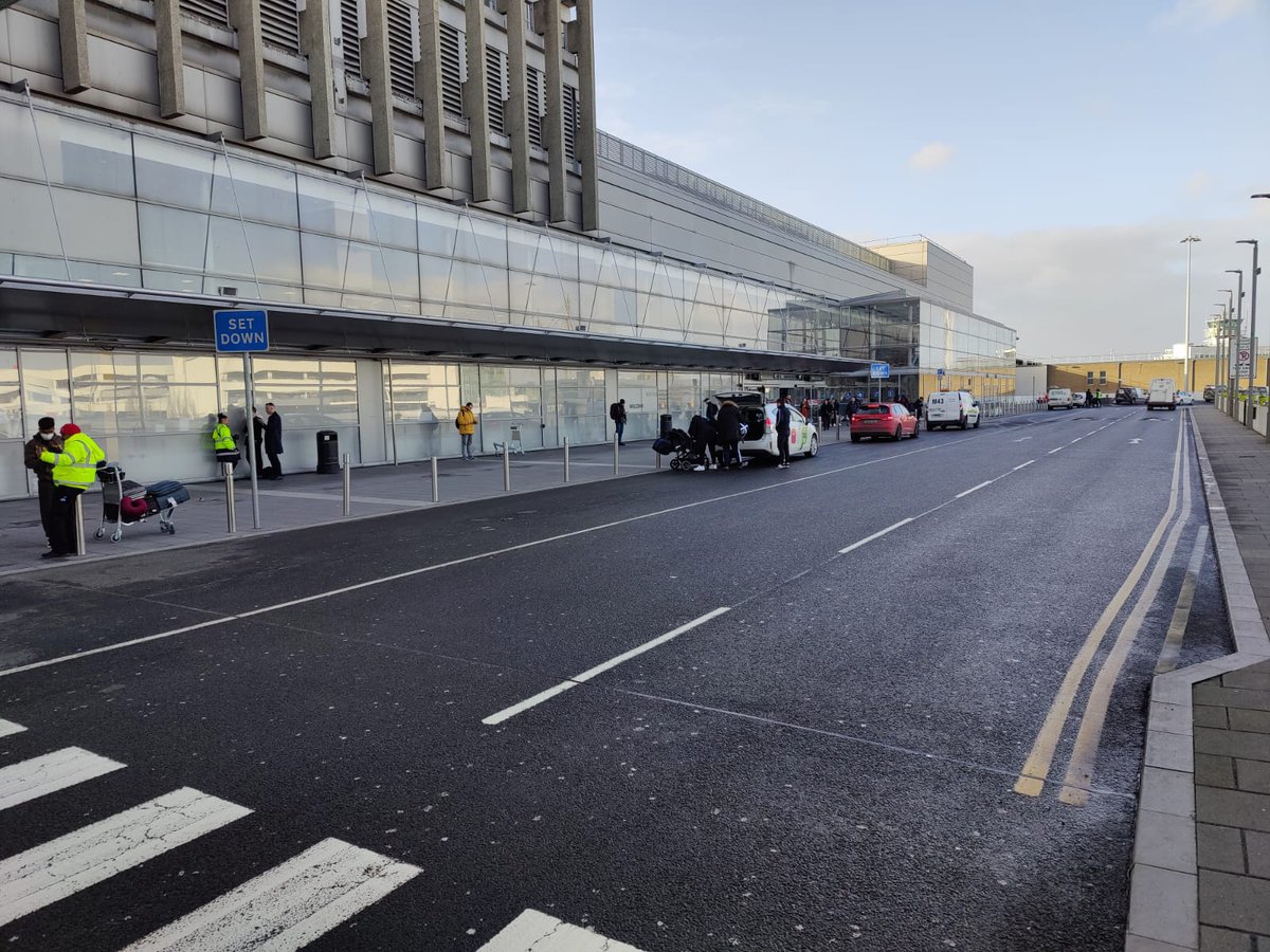 DublinAirport's tweet photo. The sustained stabilisation of security screening times at Dublin Airport - with <30 mins the norm once again since August - has allowed for the removal today of external coverings outside T1. This means all contingency measures introduced last summer have now been removed. ✈️ https://t.co/5EFh9rDbgv