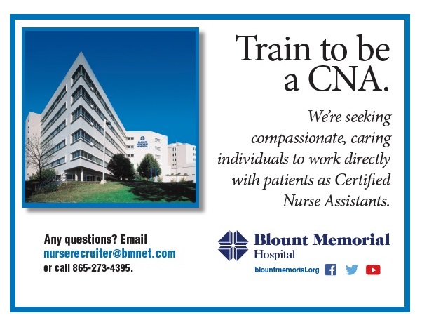 Want to be a CNA? We’re hosting a 4-wk training class!
APPLY:
Search for "CNA Train” &amp; choose either “nursing administration” or “TCC nursing” here: pm.healthcaresource.com/cs/blountmemor…
Applications accepted through 1/27

#hiring #jobs #recruitment #careeropportunities #openings #nursing