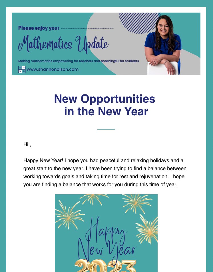 Check out my Mathematics Update: New Opportunities in the New Year shoutout.wix.com/so/e9OLPtpA4?l…

You can subscribe here: shannonolson.com/contact